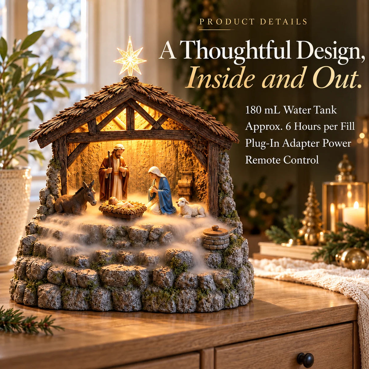 🔥Last day 49% OFF-✨"Light of Bethlehem" — Nativity Scene Humidifier with Integrated Lighting