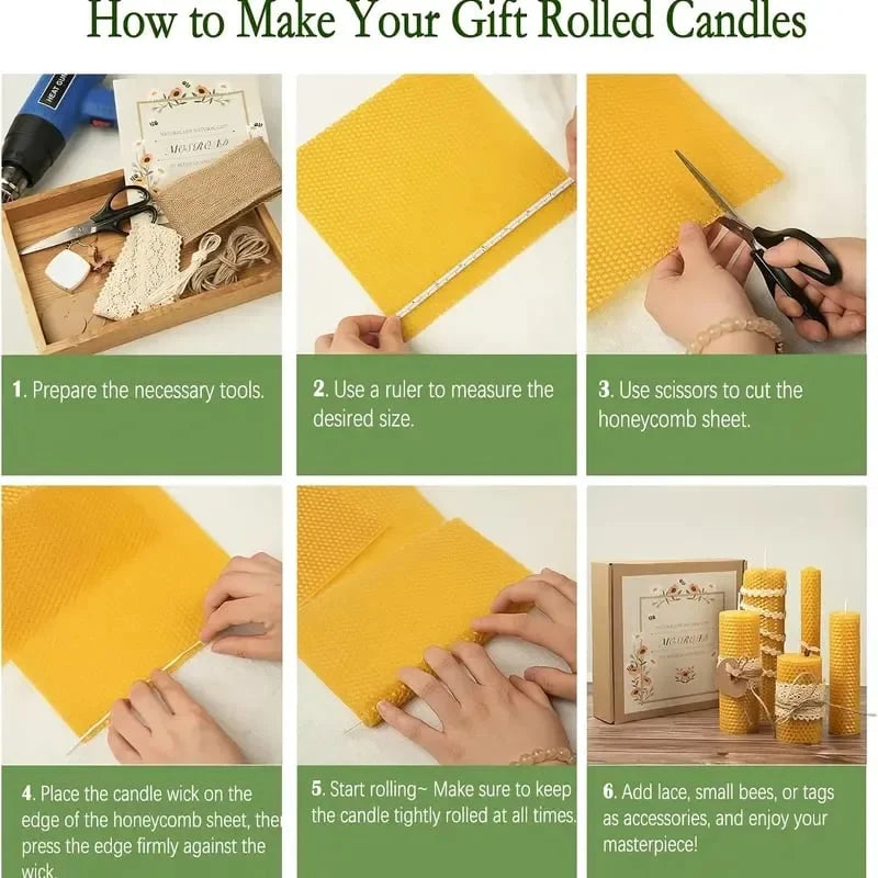 🔥HOT SALE🔥The Cozy Candle Studio – DIY Beeswax Candle Craft Kit (12-Piece Set)📢🕯️