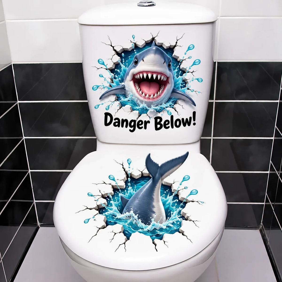 😂 "Bathroom Buddy" — Removable, Fun 3D Toilet Decals | Create Quirky Bathroom Decor or the Perfect Prank Gift 🦝