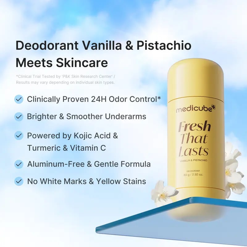 Vanilla Pistachio Deodorant – 24H Odor Control, Aluminum-Free, Kojic Acid + Turmeric, K-Beauty