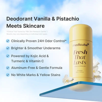 Vanilla Pistachio Deodorant – 24H Odor Control, Aluminum-Free, Kojic Acid + Turmeric, K-Beauty