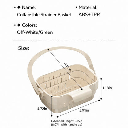 2-in-1 Foldable Sink Colander - Anti-Clog Filter & Organizer