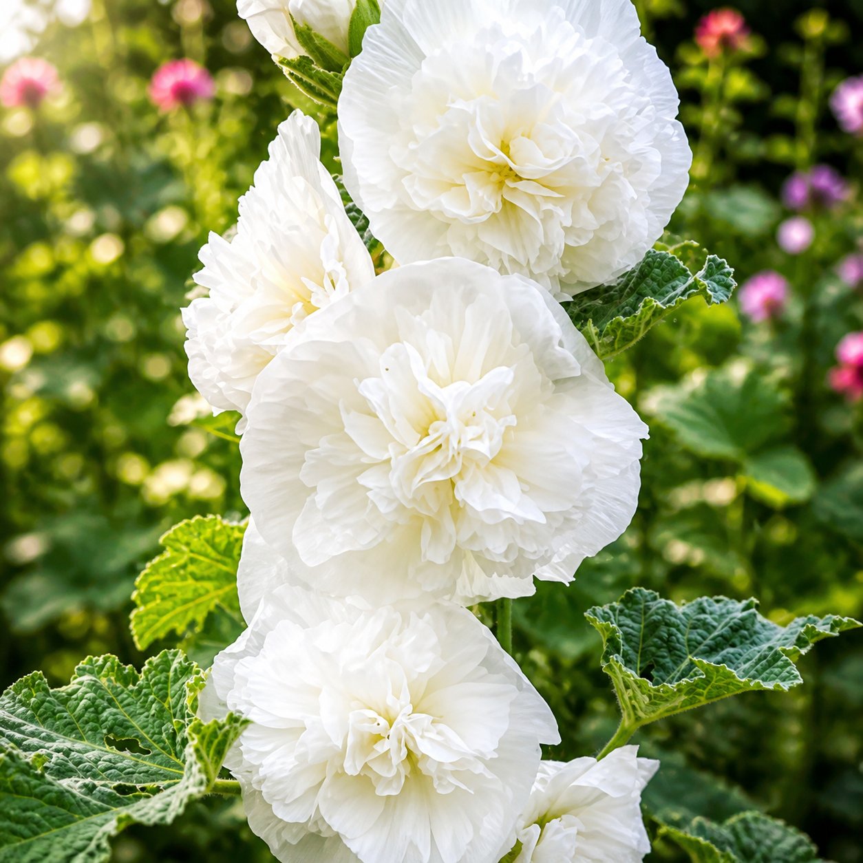 🌺Mixed Double Hollyhock Perennial Flower Seeds✨🌱Perennial Garden Flower
