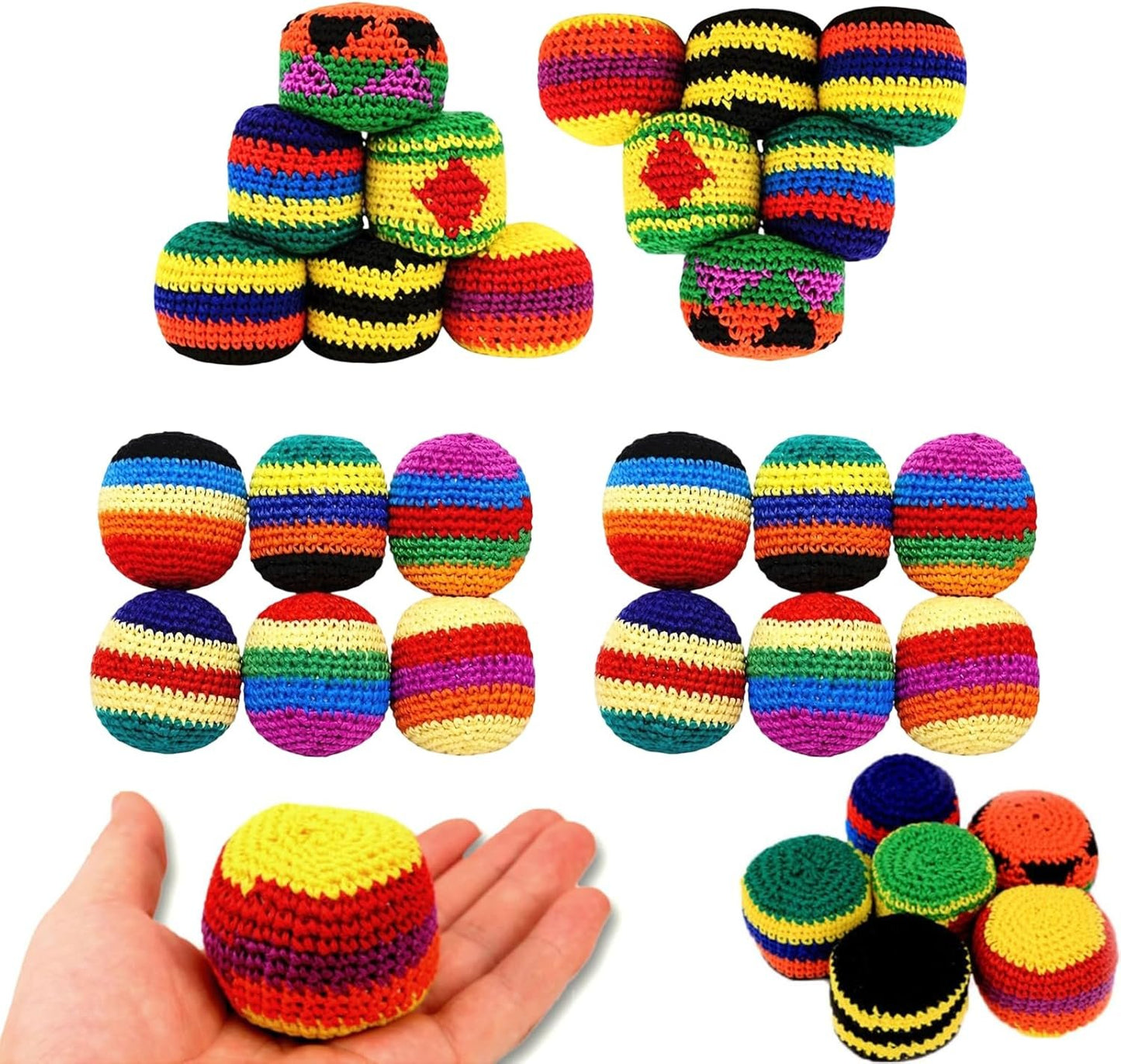 💥45K+ SOLD⚽️Handmade Knitted Hacky Sack Footbags 2026 Upgraded Assorted Set