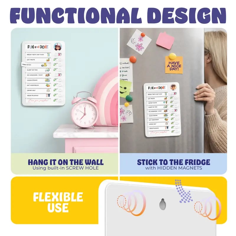 🔥Last Day 50% OFF - 👦FUN and DONE Kids Magnetic Chore Chart 🎯