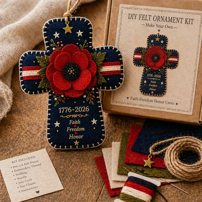 🎉DIY Patriotic Poppy Cross Ornament Kit