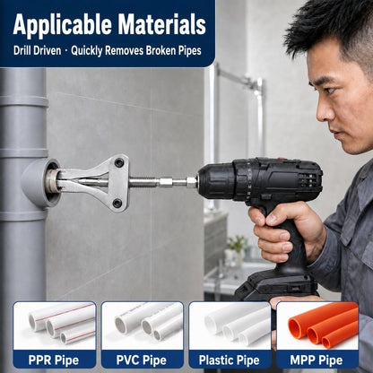 🛠️Broken Pipe Thread Extractor Tool—Fast Drill-Powered Broken Fitting Removal Tool