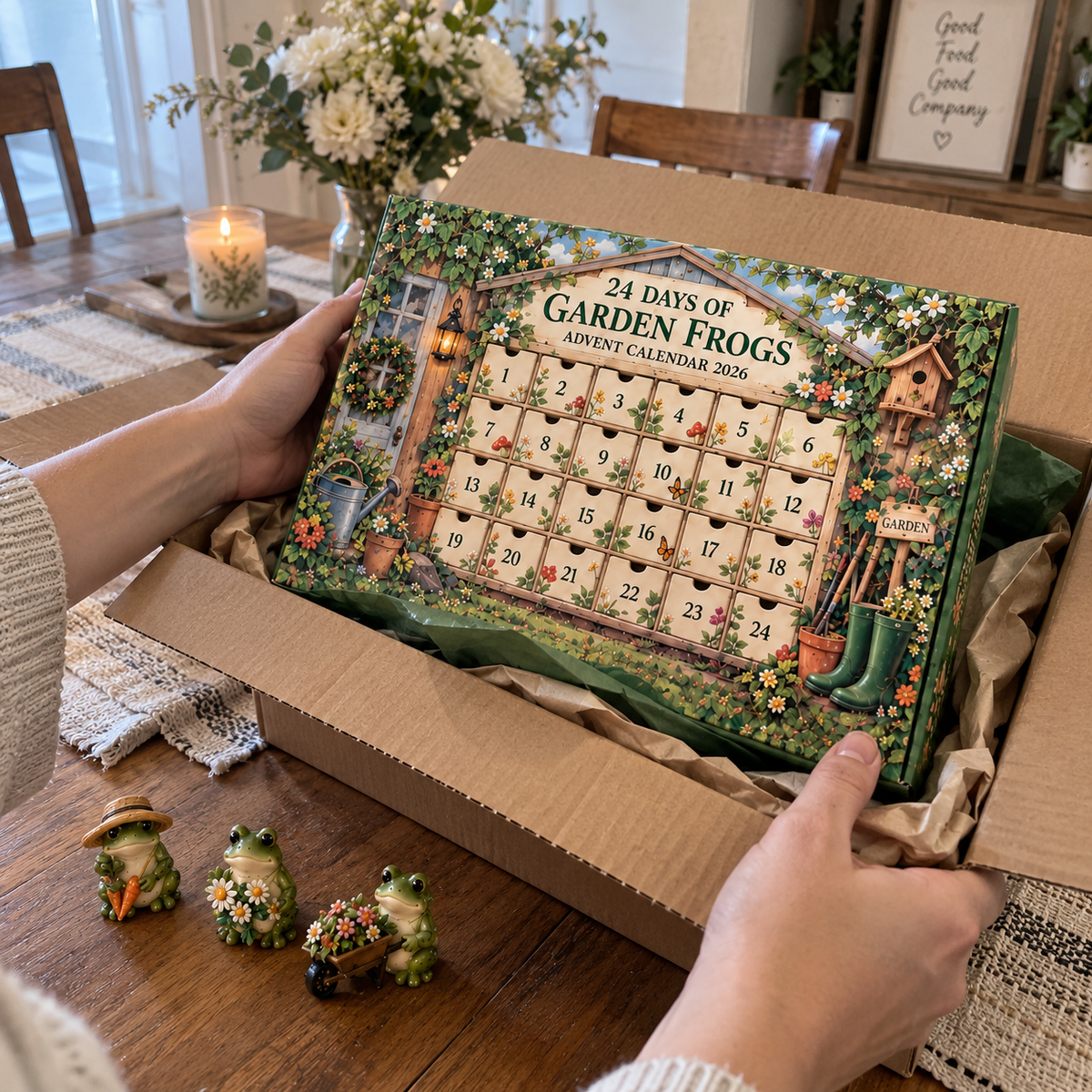 🐸 Garden Frog 24-Day Countdown Calendar – 24 Unique Little Frog Friends & Garden Surprises for Every December Day