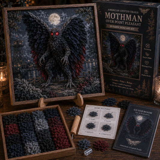 🔦No-Sew American Cryptid Craft Kit 👣DIY 3D Fabric Art with Bigfoot, Mothman & More