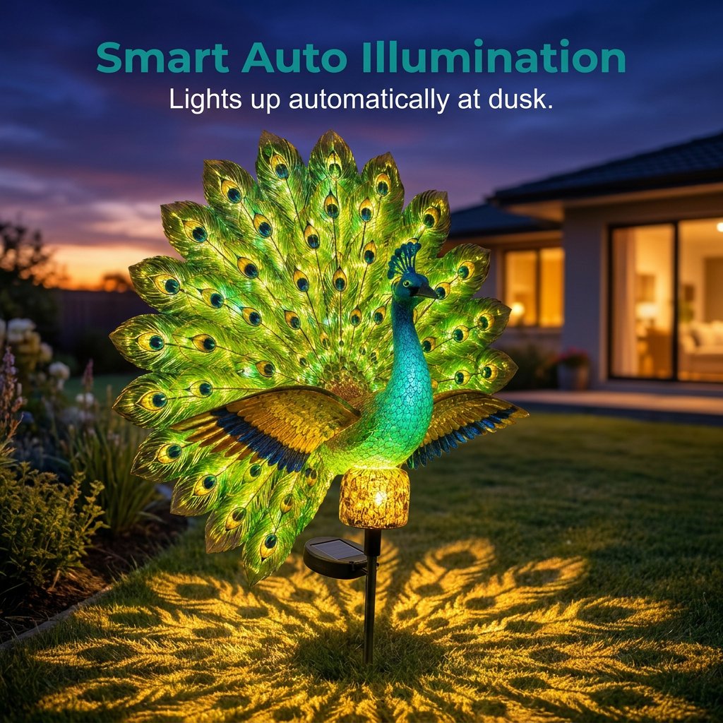 🔥 Last Day 58% OFF 🦚 Animated Solar Peacock Garden Sculpture