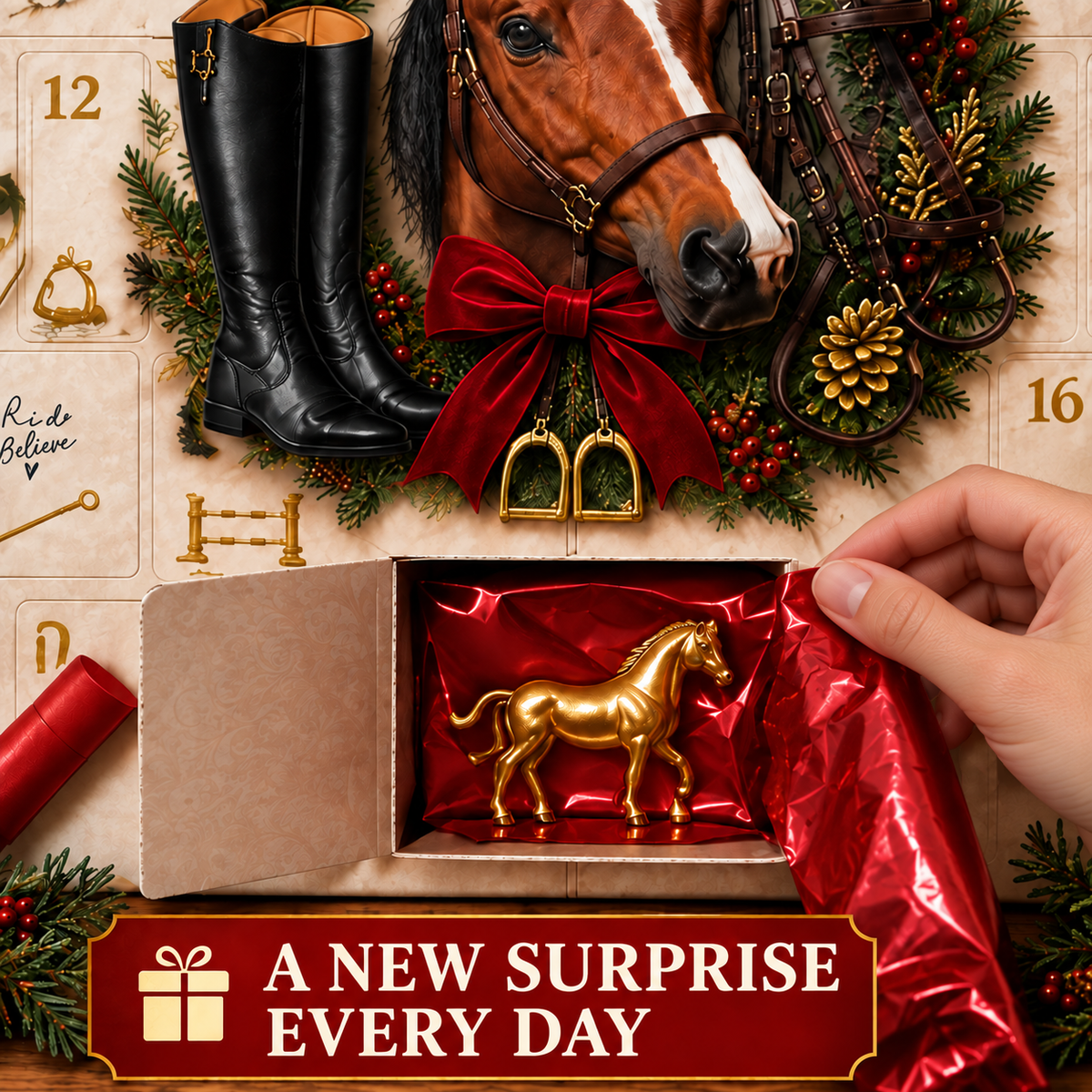 ⏳ Last Day 50% OFF-🐴24 Day Equestrian Countdown Calendar