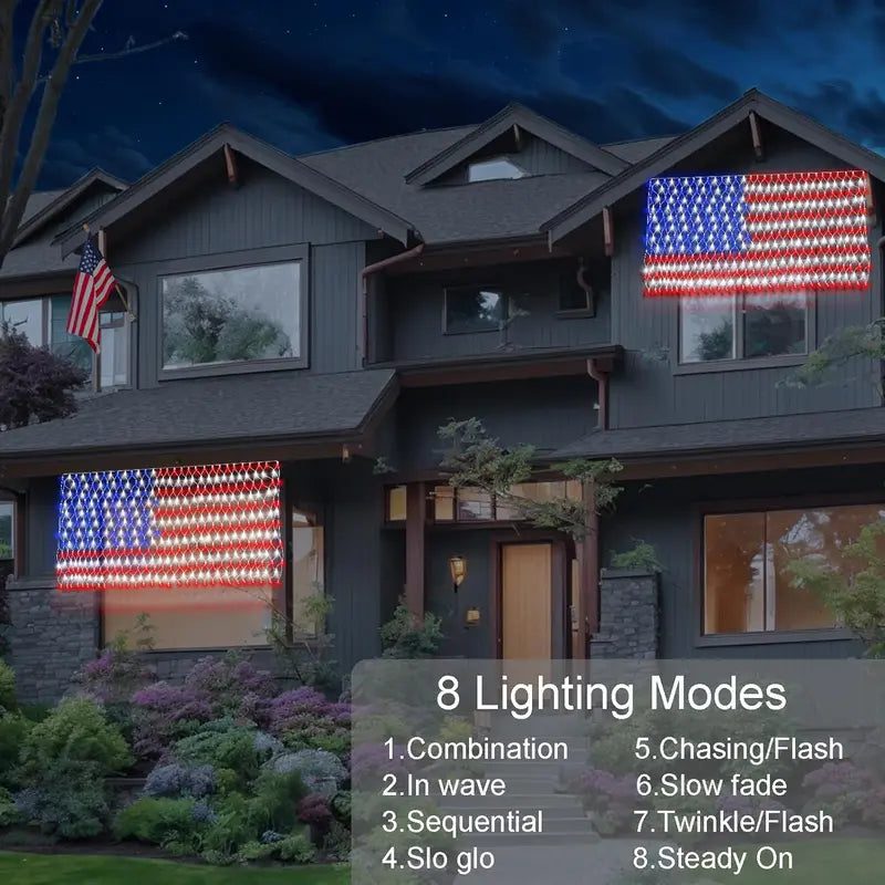 Outdoor Solar American Flag Light (6.5ft x 3.28ft) | Ultra-Bright Waterproof Patriotic Yard Decor