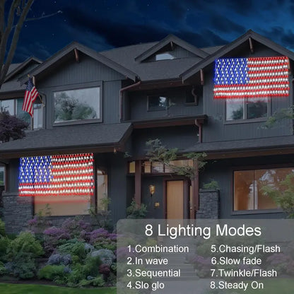 Outdoor Solar American Flag Light (6.5ft x 3.28ft) | Ultra-Bright Waterproof Patriotic Yard Decor