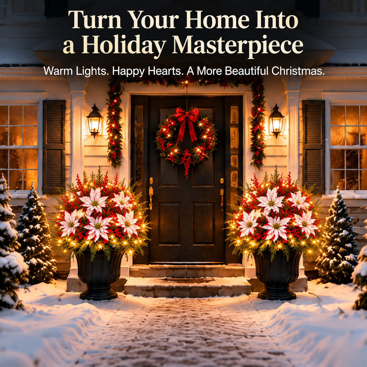 🔥LAST DAY 49% OFF -🌸Light-up Christmas Poinsettia Planter Liner
