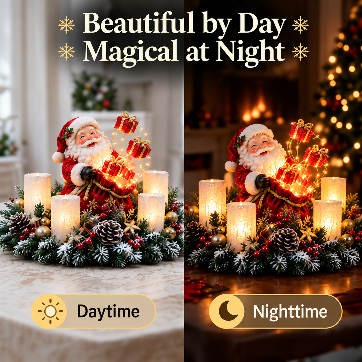 ⏰ LAST DAY 49% OFF - 🎄Flameless Christmas Candle Decorations