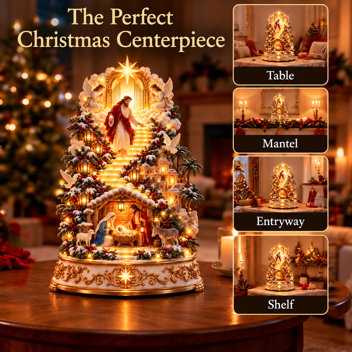 ✨ Last Day – 60% OFF!✨ Heavenly Nativity Christmas Tree™ Light-Up Ornament✝️