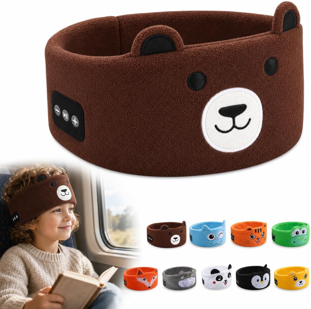 Kids Wireless Headphones, Over Ear Headphones for Children & Toddlers, with Thin Speakers & Super Soft Fleece Headband
