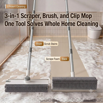 3-in-1 Adjustable Floor Scrub Brush – 360° Rotating Cleaning Tool(Free Shipping)