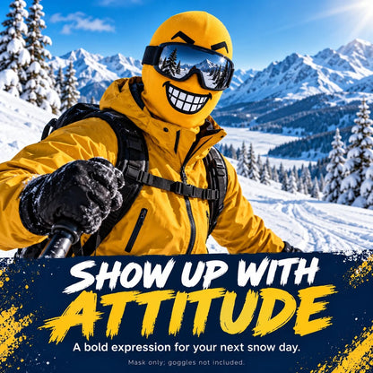 ⏳ Last Day 50% OFF-😎 Funny Face Ski Mask | Yellow Expression Balaclava