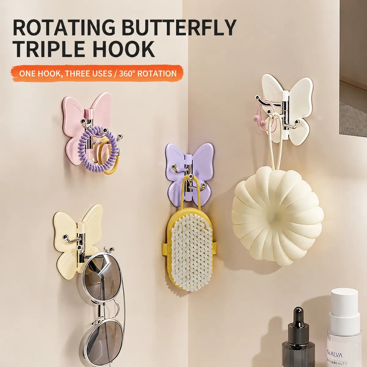 🦋 4 Pack Rotating Butterfly Hooks