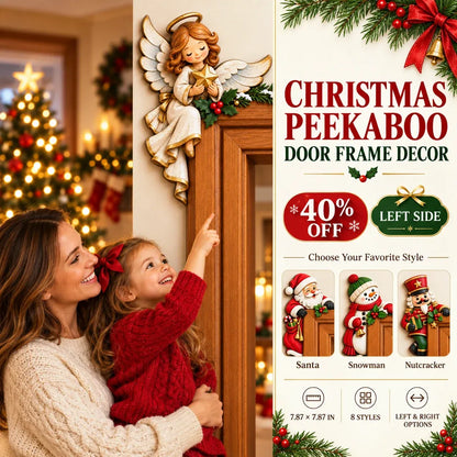 ⏰ LAST DAY 50% OFF 🎅 3D Sculpted Christmas Peekaboo Door Frame Corner Decor