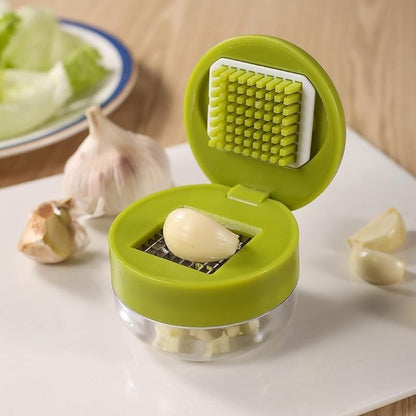 Mini Garlic Chopper and Press with Container