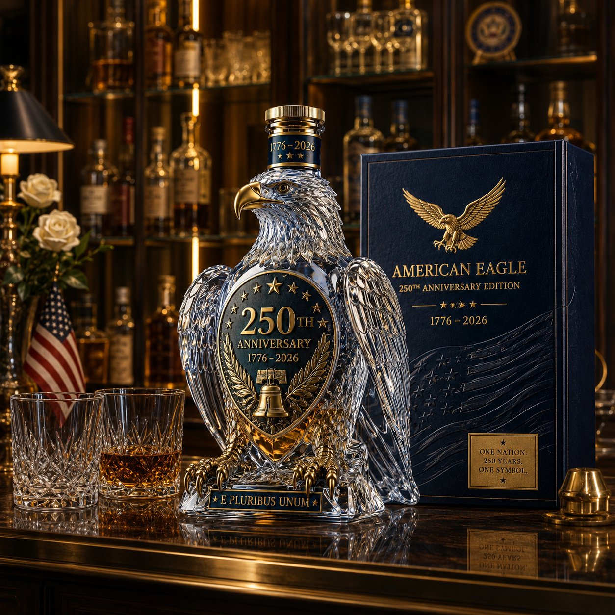 🎉🦅🇺🇸 America 250 Patriotic Eagle Collector Bottle
