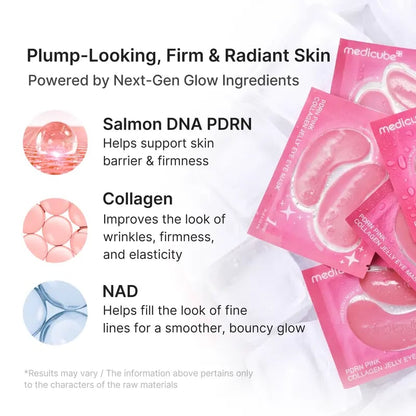 👁️ PDRN Collagen Eye Mask – De-Puff & Firm with NAD, Hydrogel Patches for Tired Eyes