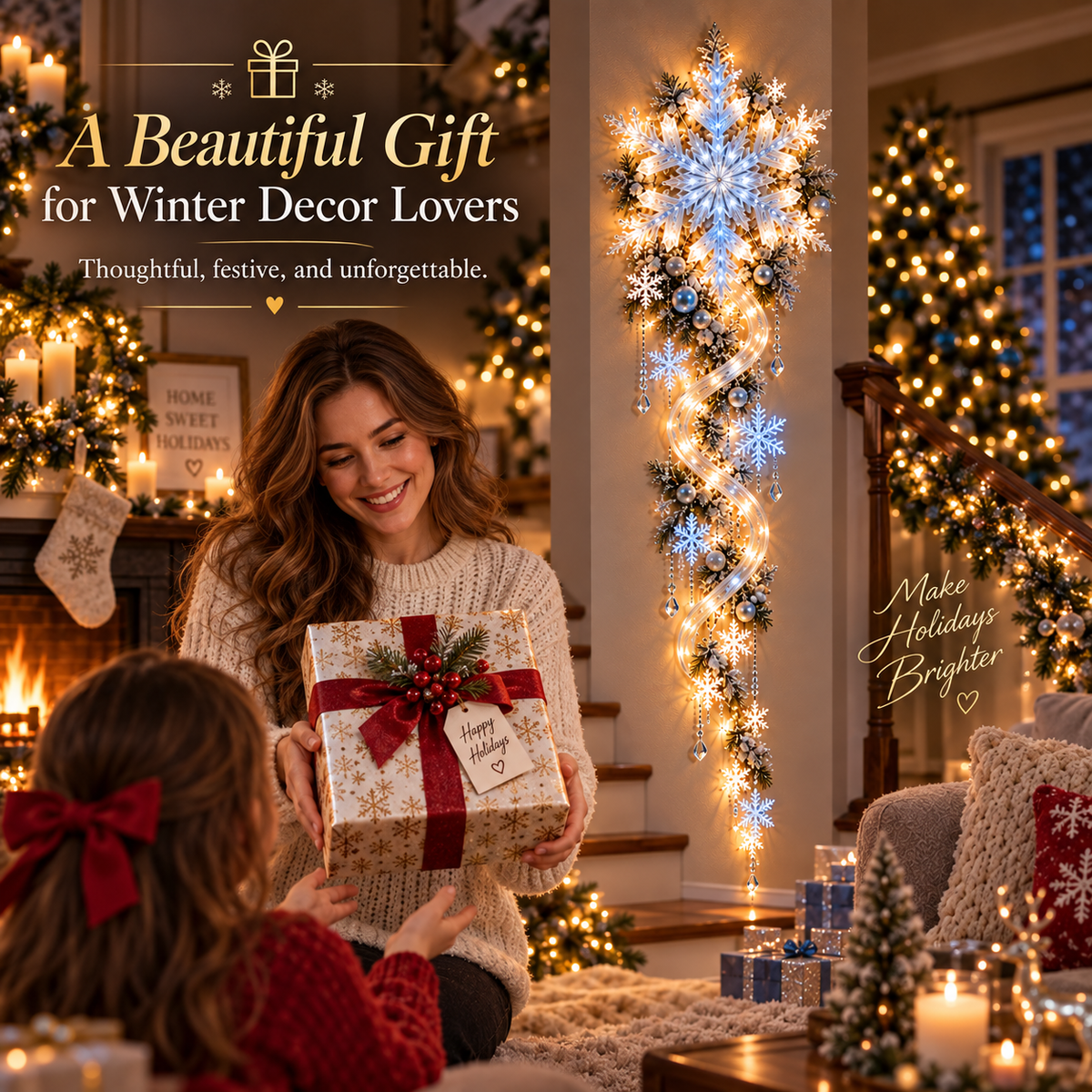 🔥Last Day 49% OFF-❄️Giant Snowflake Blizzard Track Light