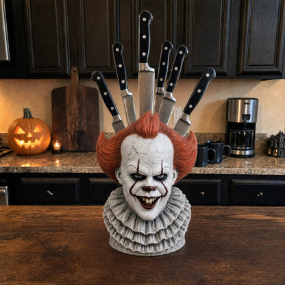 🎃 Halloween Flash Sale 50% OFF – Horror Mask Knife Block for Kitchen Decor
