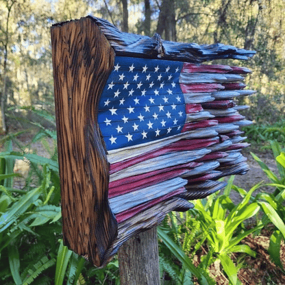 🇺🇸 Driftwood American Flag Wall Art Patriotic Handmade Decor