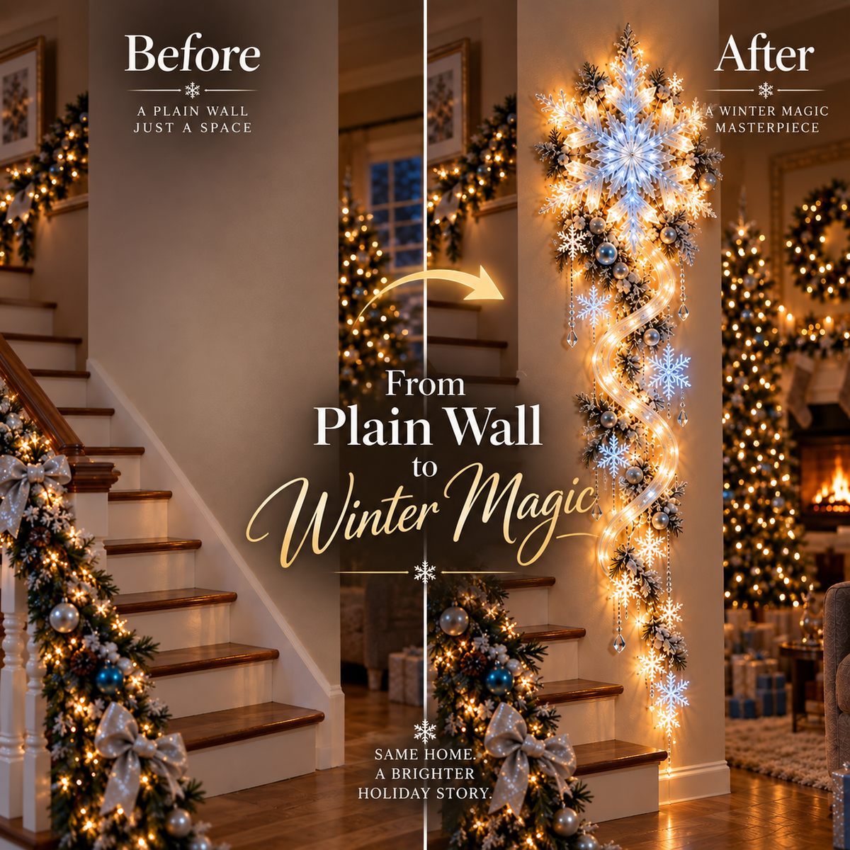 🔥Last Day 49% OFF-❄️Giant Snowflake Blizzard Track Light