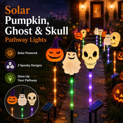🎃 Halloween Sale 60% OFF – Solar Pumpkin, Ghost & Skull Pathway Lights