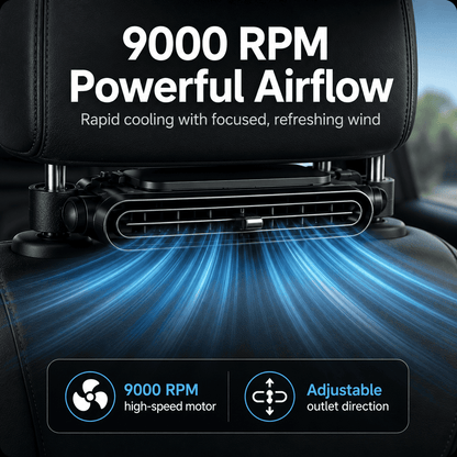 🚗 Rechargeable Car Seat Velcro Fan – 3 Speed Portable Cooling Fan for Cars, Golf Carts & RV Travel ❄️