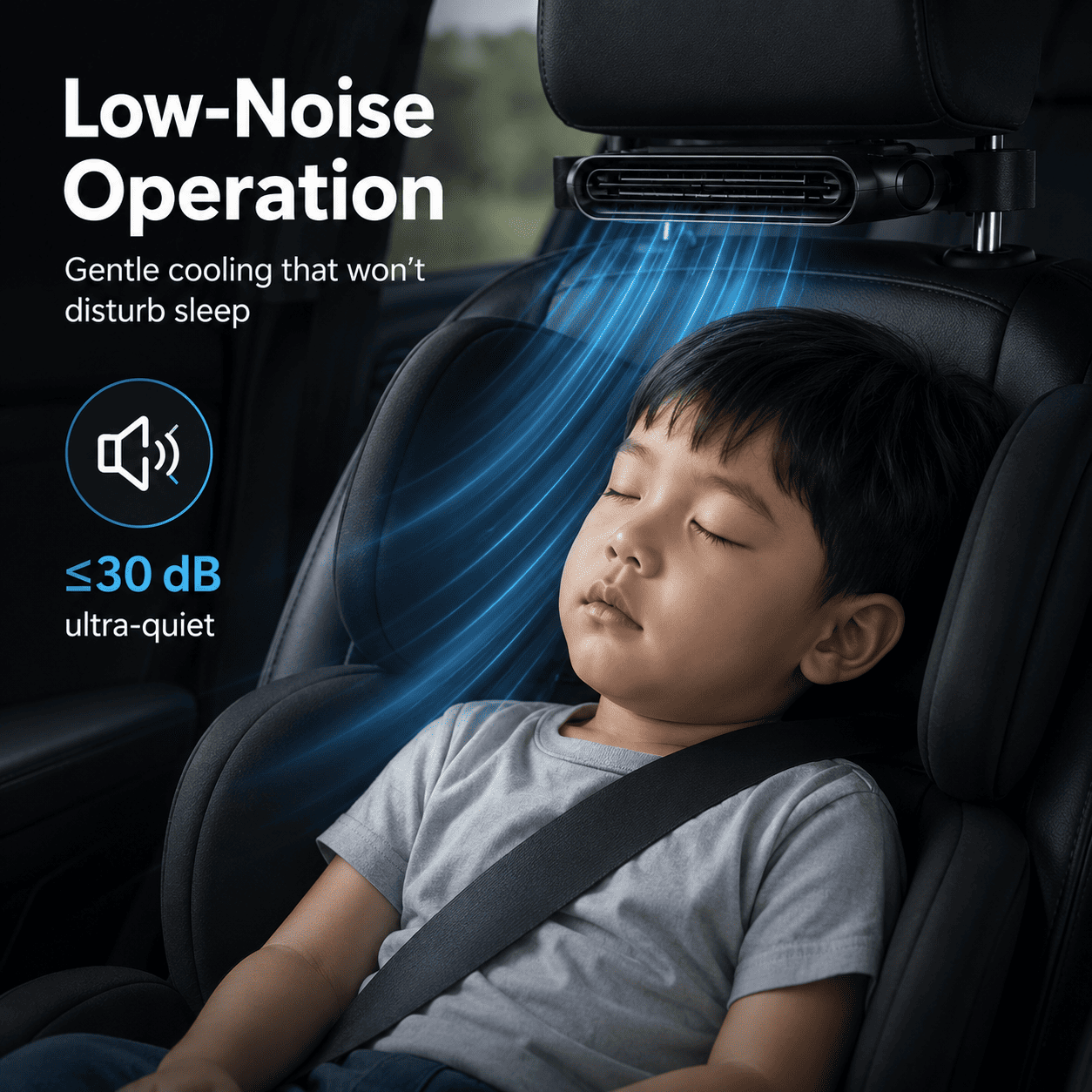 🚗 Rechargeable Car Seat Velcro Fan – 3 Speed Portable Cooling Fan for Cars, Golf Carts & RV Travel ❄️