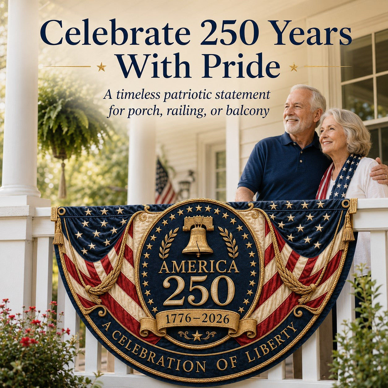 🇺🇸America 250th Anniversary Patriotic Fan Bunting Flag