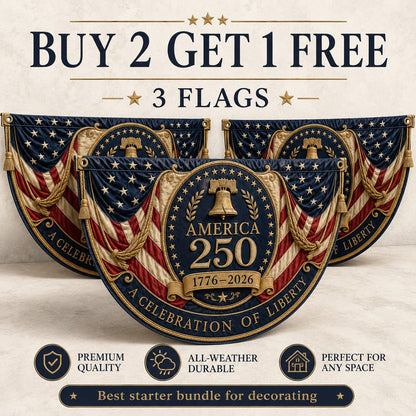 🇺🇸America 250th Anniversary Patriotic Fan Bunting Flag