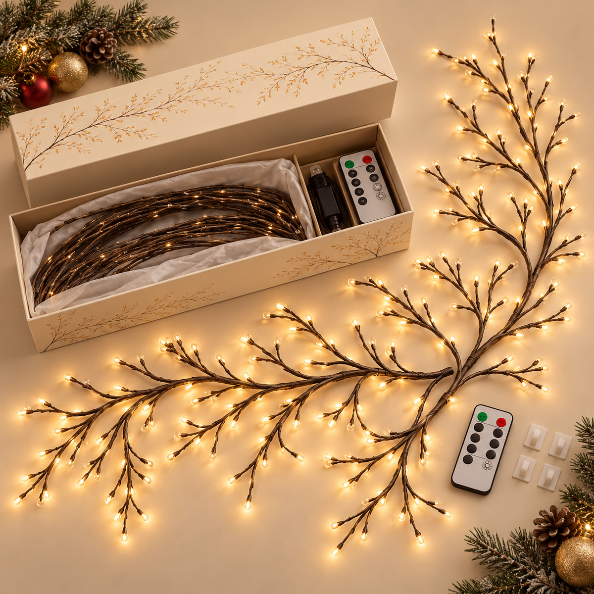 🔥LAST DAY 50% OFF -✨Remote-Controlled Flexible LED Branch Light for Wall Mounting