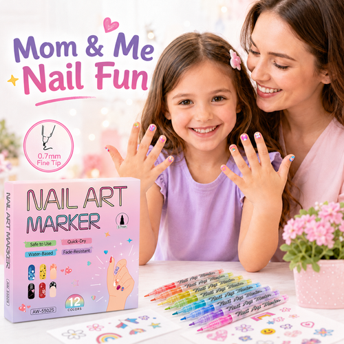🔥 50K+ Sold!💅 Nail Art Pen Set – 12 Colors Ultra Fine DIY Manicure Drawing Tools ✨