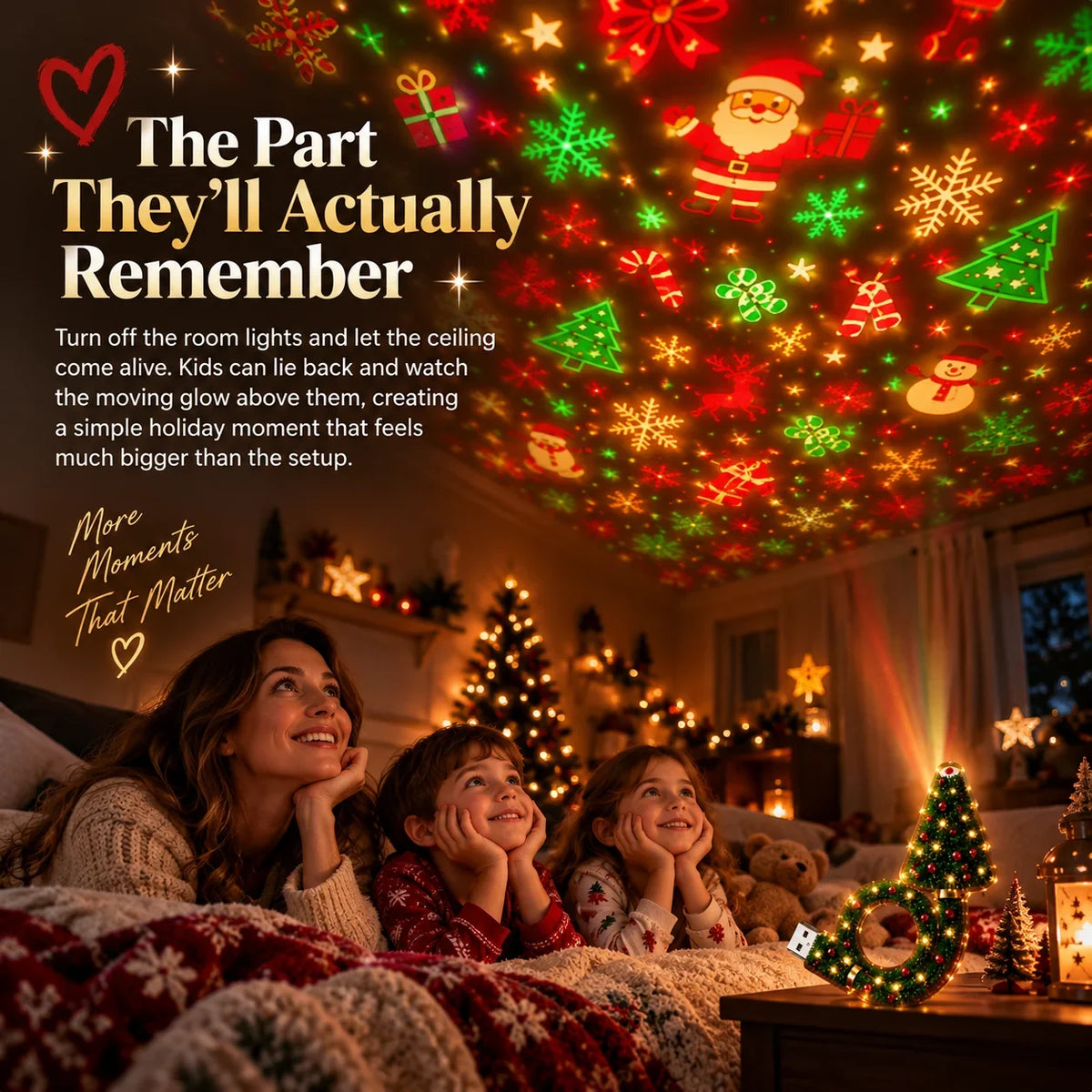 #1 Best-Seller 🔥🎄Christmas Ceiling Projector – 6 Magical Light Effects for Instant Holiday Magic ✨