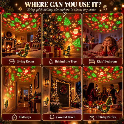 #1 Best-Seller 🔥🎄Christmas Ceiling Projector – 6 Magical Light Effects for Instant Holiday Magic ✨