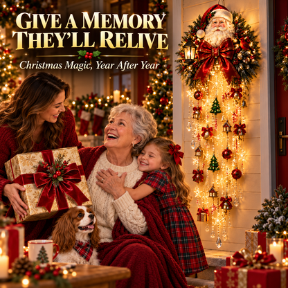 🎅✨ Christmas Magic Cascading Santa Wall Light – 🎅A Show-Stopping Holiday Display for Your Home 🎄🏠
