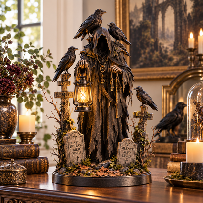 🔥 Last Day 50% OFF -🐦‍⬛ Keeper of the Last Light – Raven Guardian Lantern Statue