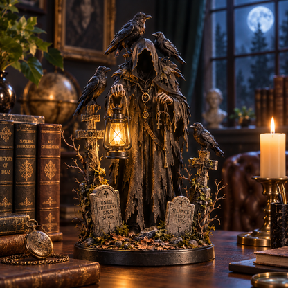 🔥 Last Day 50% OFF -🐦‍⬛ Keeper of the Last Light – Raven Guardian Lantern Statue
