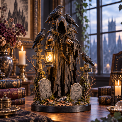 🔥 Last Day 50% OFF -🐦‍⬛ Keeper of the Last Light – Raven Guardian Lantern Statue
