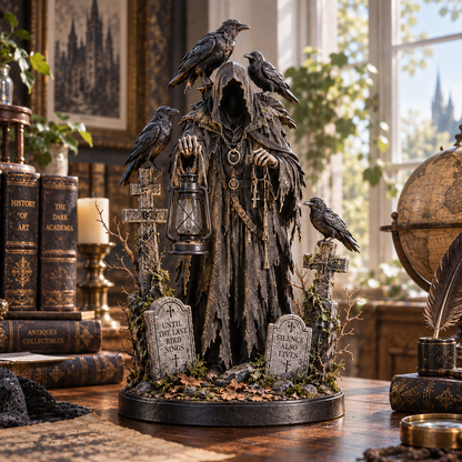 🔥 Last Day 50% OFF -🐦‍⬛ Keeper of the Last Light – Raven Guardian Lantern Statue