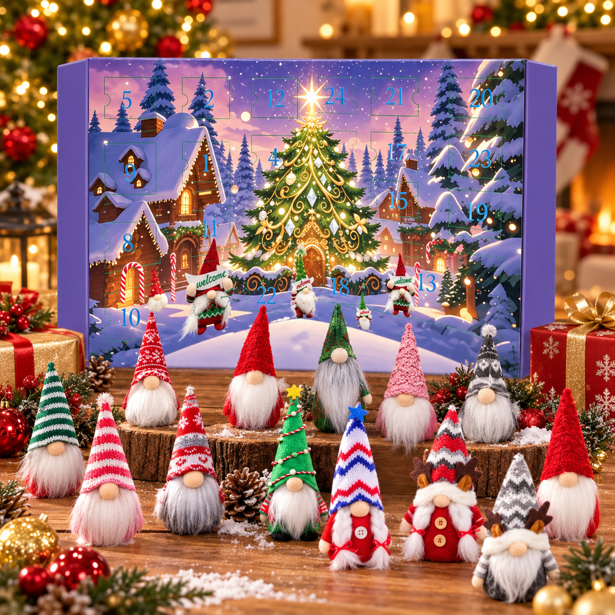 Gnome Advent Calendar 2026, 24 Days Christmas Countdown with 24 Gnomes