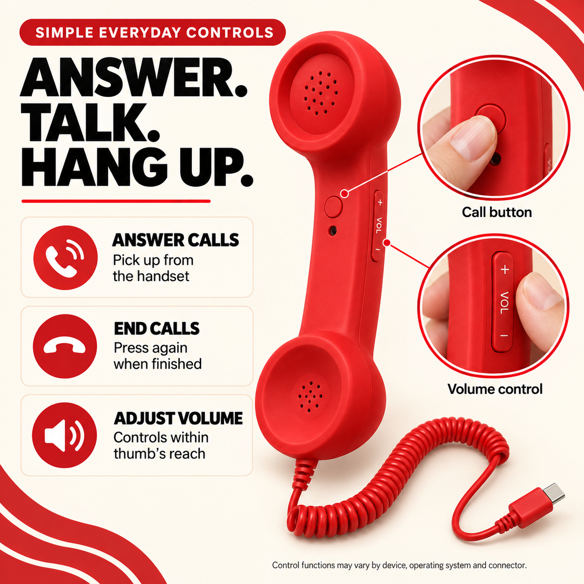 💥Hot Sale 50% Off -☎️ Retro Wired Phone Handset for Smartphones