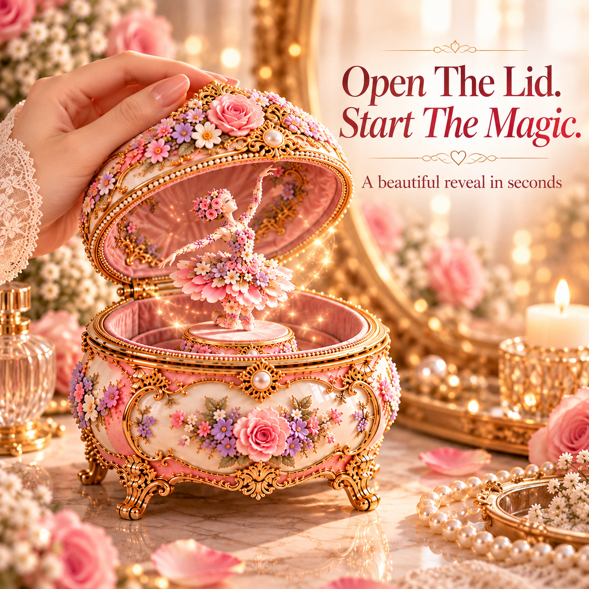 🦋🌸 50% OFF Floral Ballerina Music Box – A Romantic Keepsake With a Magical Butterfly Reveal