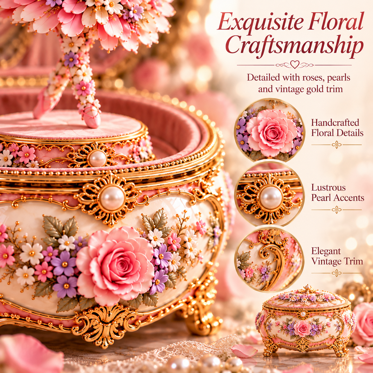 🦋🌸 50% OFF Floral Ballerina Music Box – A Romantic Keepsake With a Magical Butterfly Reveal